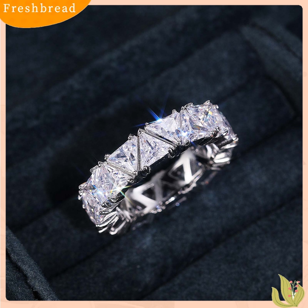 &lt; Freshbread &gt; Wanita Cincin Pengerjaan Halus Semua Pertandingan Tembaga Berkilau Elegan Jari Cincin Untuk Pertunangan