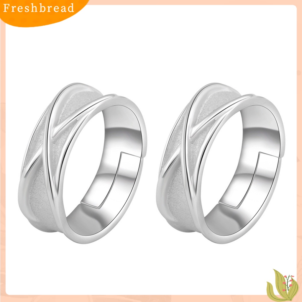 &lt; Freshbread &gt; Cincin Mengkilap Poles Sandblasting Halus Geometris Pembukaan Yang Dapat Disesuaikan Paduan Pasangan Matahari Wukong Waktu Cincin Hadiah Valentine