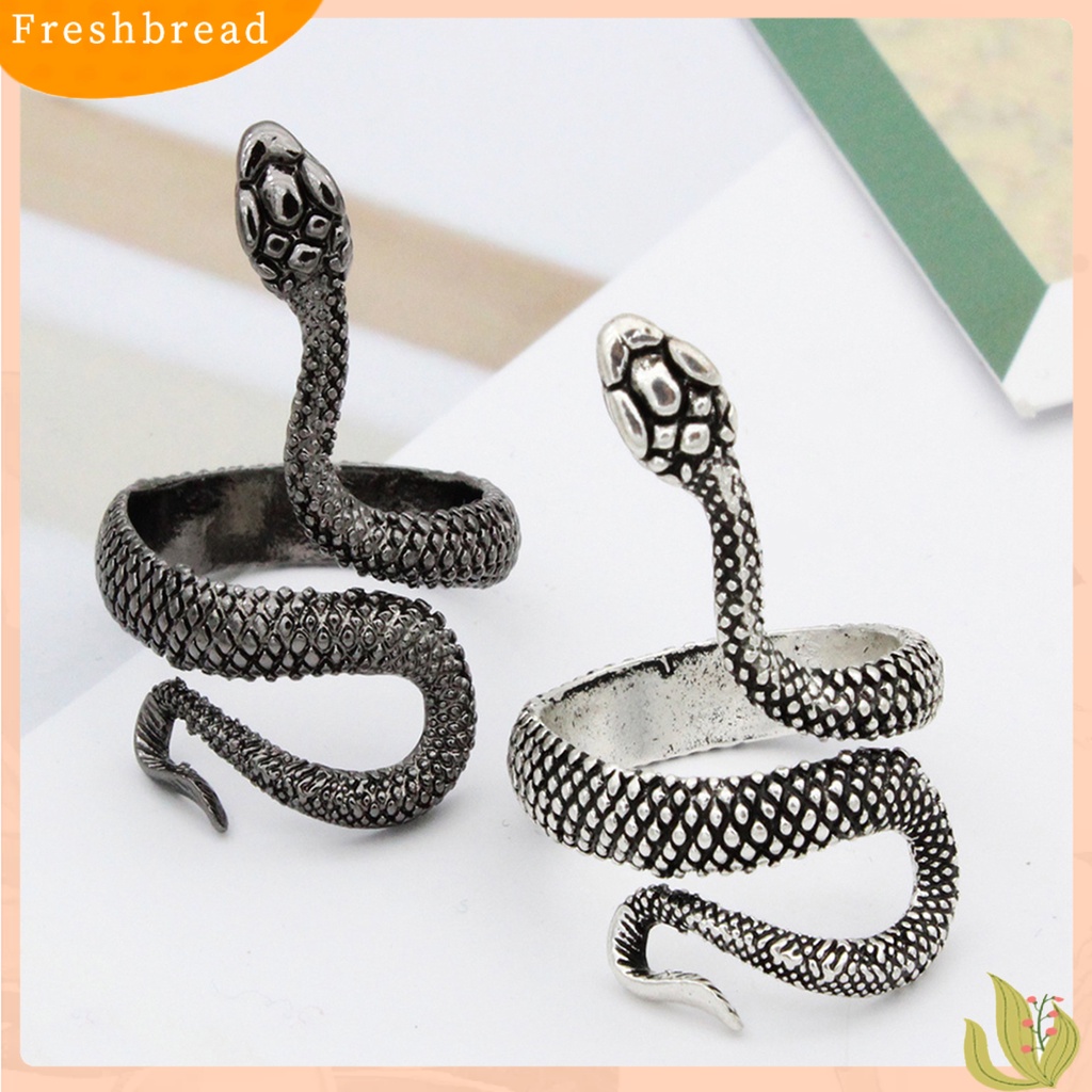 &lt; Freshbread &gt; Cincin Desain Bentuk Ular Adjustable Alloy Open Jewelry Finger Band Untuk Kehidupan Sehari-Hari