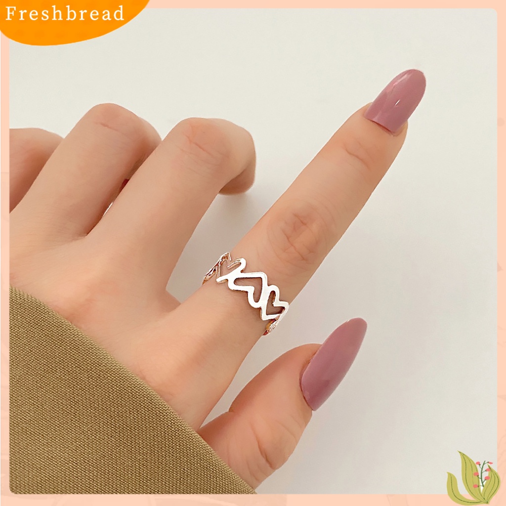 &lt; Freshbread &gt; 1pasang Finger Circlet Warna Solid Romantis Good-looking Matching Women Circlet Set Untuk Hadiah