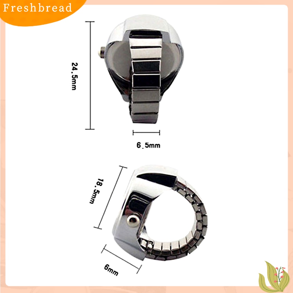 &lt; Freshbread &gt; Jam Tangan Cincin Jari Bentuk Melar Unisex Pointer Dial Bulat Quartz Watch Ring Untuk Pesta Cocktail