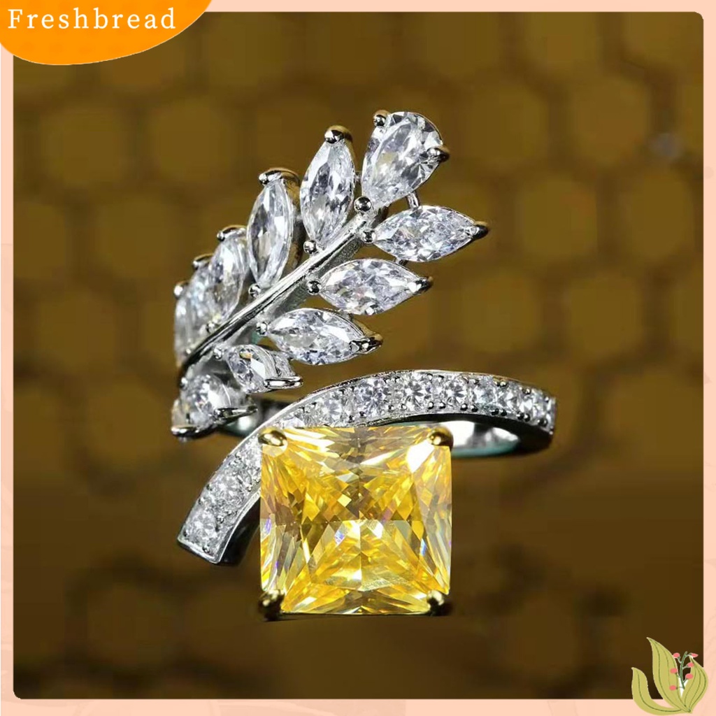 &lt; Freshbread &gt; Wanita Cincin Bentuk Daun Pembukaan Yang Dapat Disesuaikan Perhiasan Fashion Penampilan Indah Jari Cincin Untuk Pernikahan