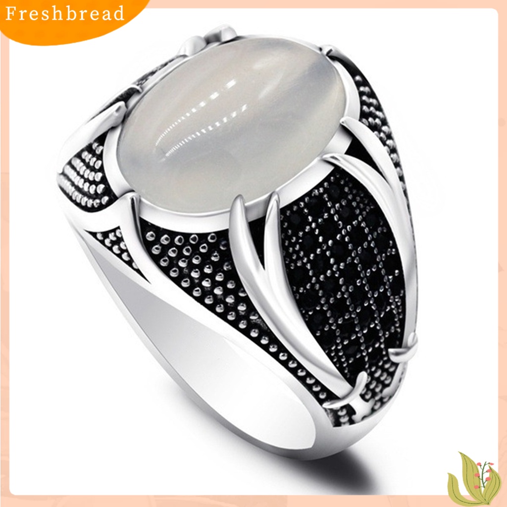 &lt; Freshbread &gt; Pria Cincin Ramah Kulit Retro Paduan Kesederhanaan Indah Engagement Male Ring Untuk Pernikahan