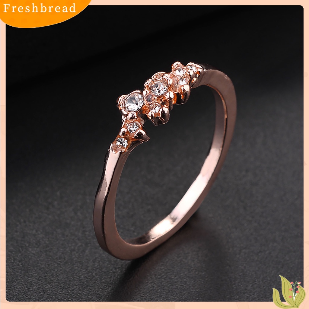 &lt; Freshbread &gt; Wanita Cincin Simple Berlapis Mengkilap9 Berlian Imitasi Knuckle Ring Untuk Pacaran