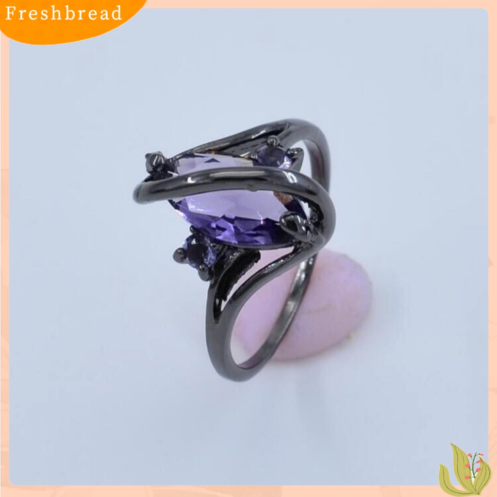 &lt; Freshbread &gt; Finger Band Retro Electroplating Kristal Imitasi Hypoallergenic Geometris Berdandan Sentuhan Kulit Berbentuk S Cincin Buku Jari Wanita Untuk Pakaian Sehari-Hari