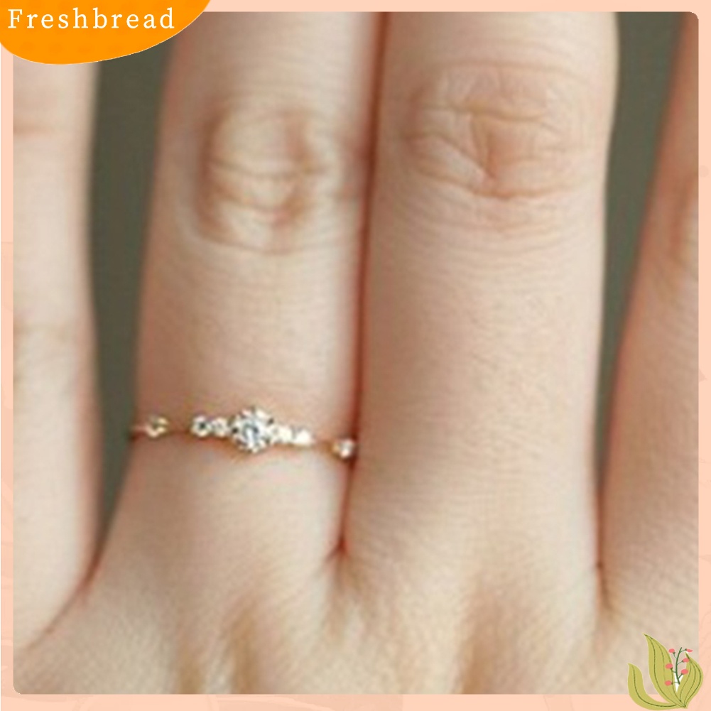 < Freshbread > Wanita Fashion Berlian Imitasi Bertatahkan Pernikahan Pertunangan Jari Cincin Perhiasan Hadiah