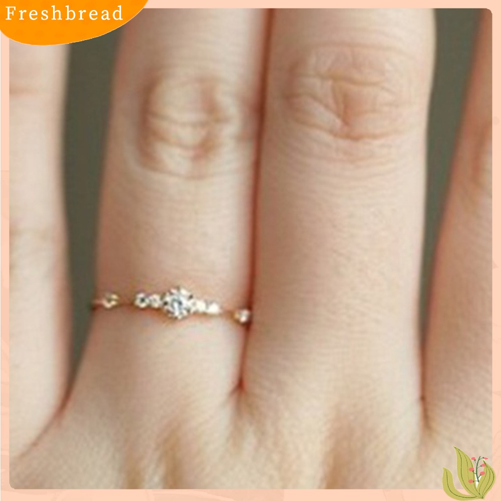 &lt; Freshbread &gt; Wanita Fashion Berlian Imitasi Bertatahkan Pernikahan Pertunangan Jari Cincin Perhiasan Hadiah