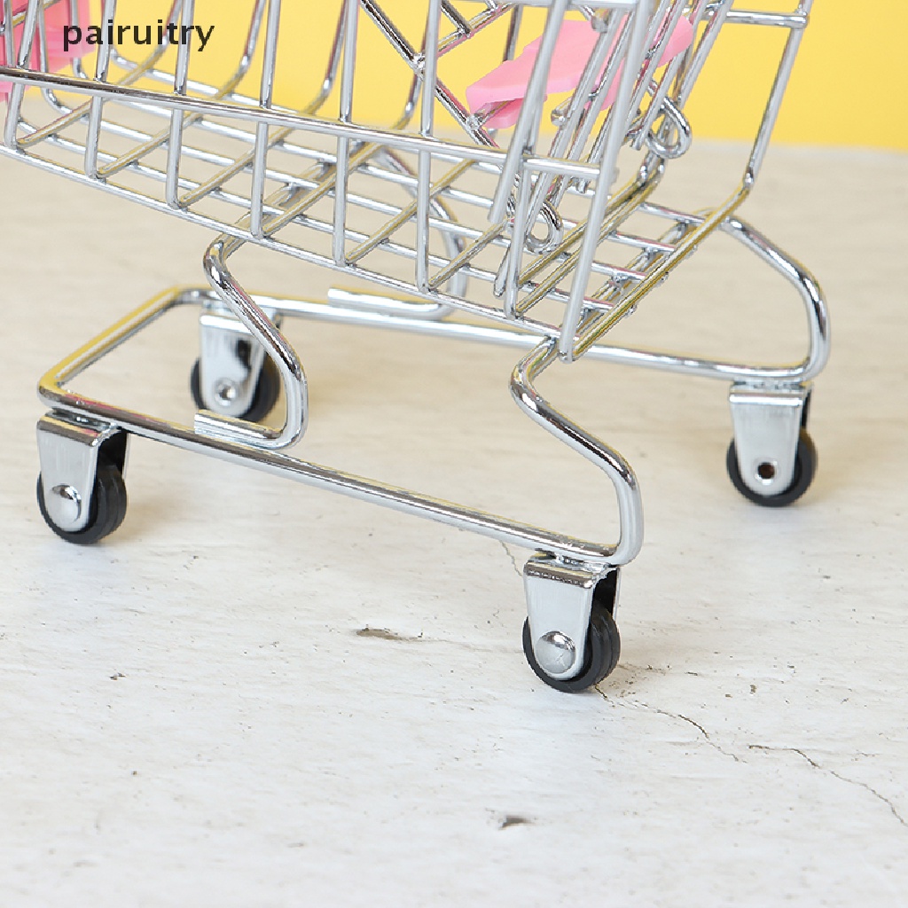 Prt 1pcs Keranjang Belanja Mini Supermarket Handcart Keranjang Belanja Penyimpanan Mainan PRT