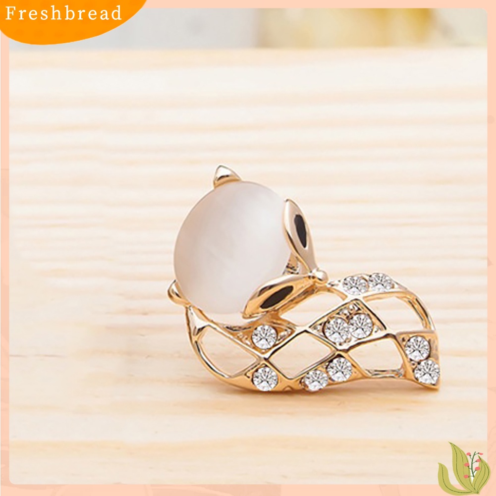 &lt; Freshbread &gt; Wanita Fashion Berongga Rubah Imitasi Opal Berlian Imitasi Telinga Studs Pesta Club Earrings