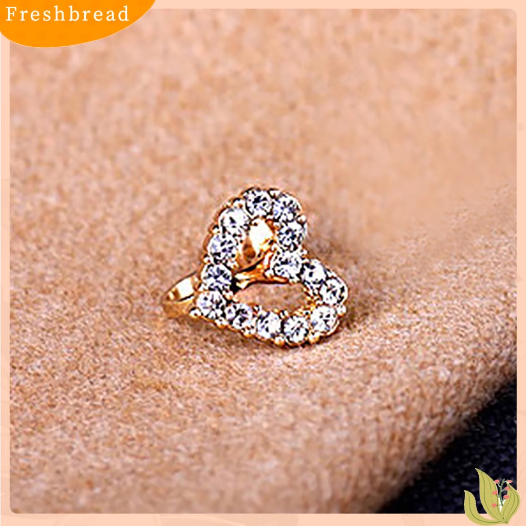 &lt; Freshbread &gt; 1Pc Anting Berlian Imitasi Hias Perhiasan Hadiah Alloy Bintang Laut Gaya Cinta Kristal Berlian Imitasi Klip Untuk Kehidupan Sehari-Hari