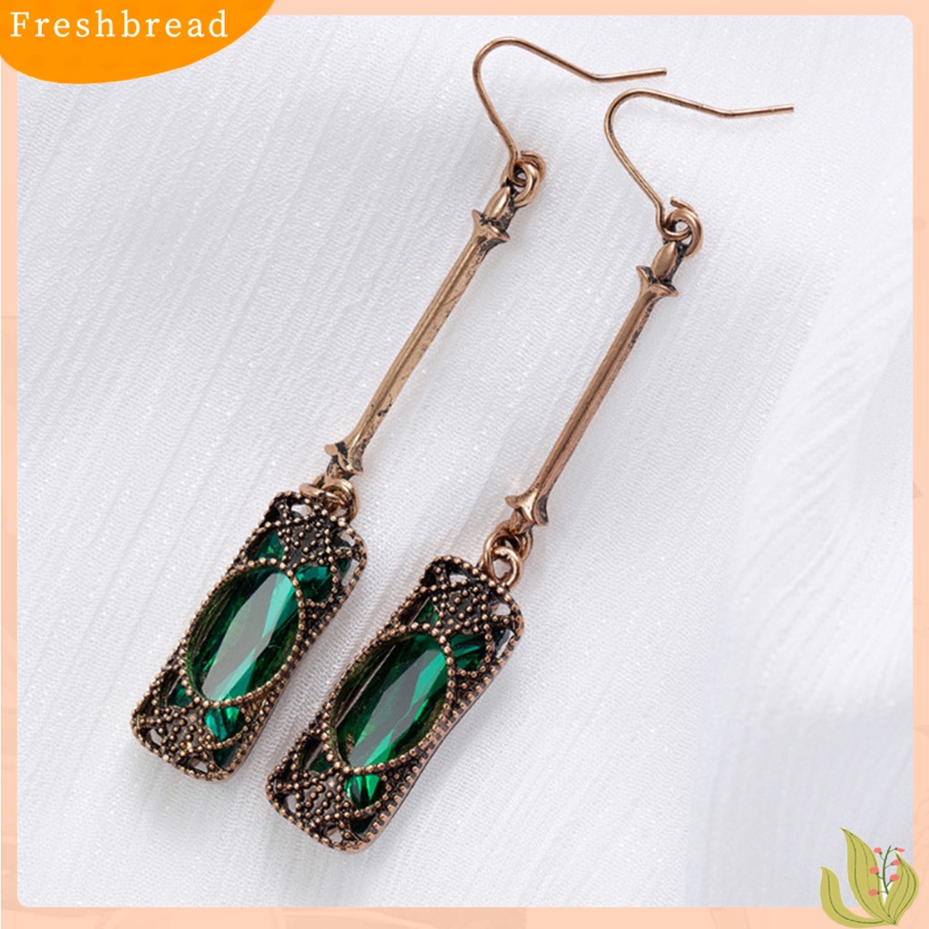 &lt; Freshbread &gt; 1pasang Bersinar Tindik Menjuntai Anting Pesona Hadiah Cubic Zirconia Panjang Menjuntai Anting Perhiasan Pesta