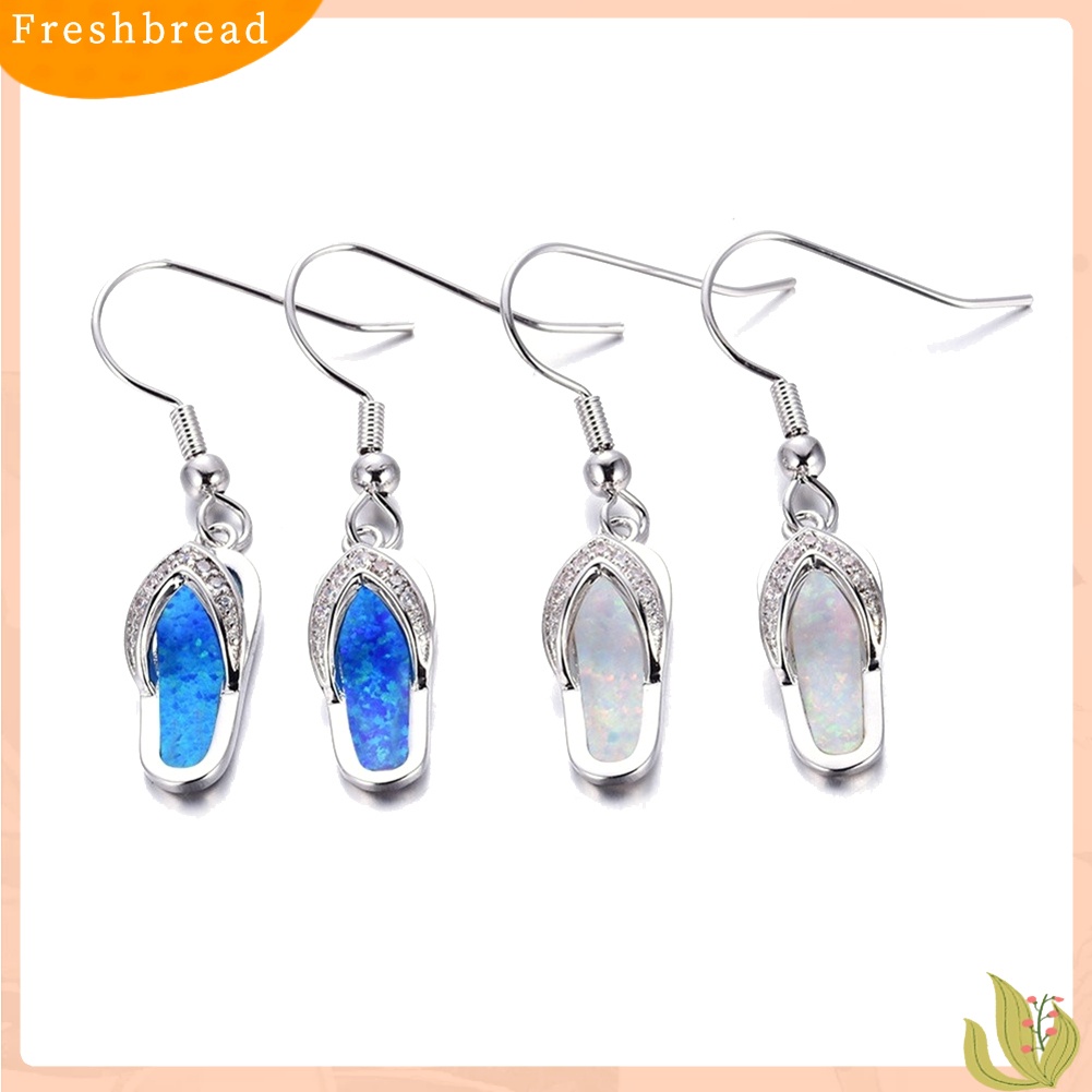 < Freshbread > Musim Panas Pantai Wanita Berlian Imitasi Sandal Jepit Liontin Kait Anting Perhiasan Hadiah