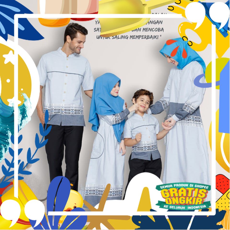 sarimbit keluarga rauna rk kk ka ra 247 / gamis couple / baju muslim / gamis wanita /gamis anak/ kop