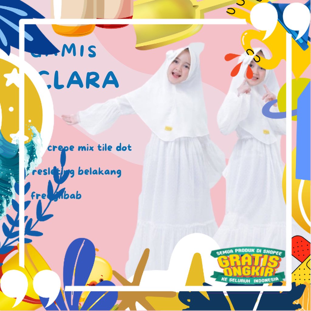 Baju Muslim Anak Perempuan Gamis Putih Anak Terbaru 2023 Gamis Manasik Haji Anak Wanita Gamis Tileu 