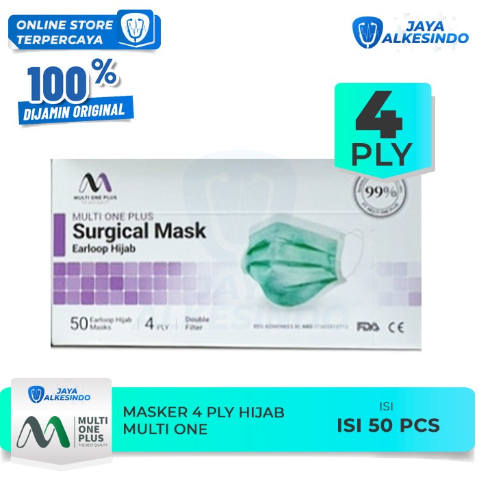 TERLARIS Masker Medis 4ply Multione Plus Surgical Mask - Masker Bedah Hijab