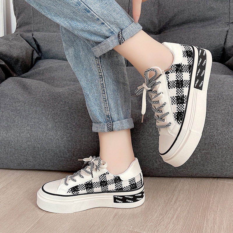 JBI-0280 GRATIS BOX Sepatu Kanvas Sneakers Wanita Fashion Trendy Casual Wonyoung Shoes Import Terbaru