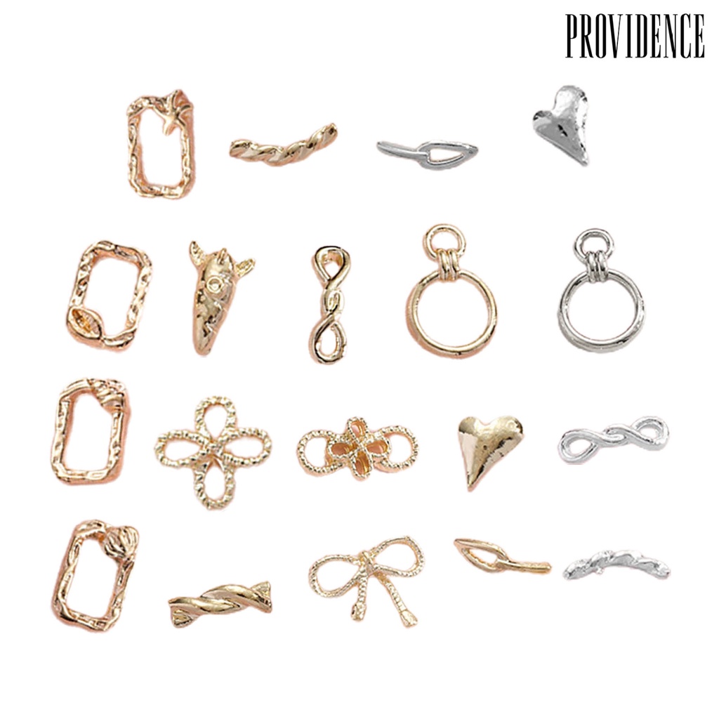 Providence 20 Pcs Nail Art Perhiasan 3D Kepang Berongga Busur Indah DIY Alloy Jepang Kuku Pesona Dekorasi Ornamen Kecantikan Supply