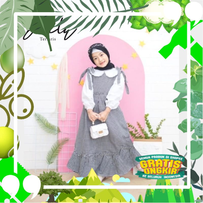 Gamis Anak Kotak Hitam Putih Daily (1-14 tahun)/ edisi lebaran2023
