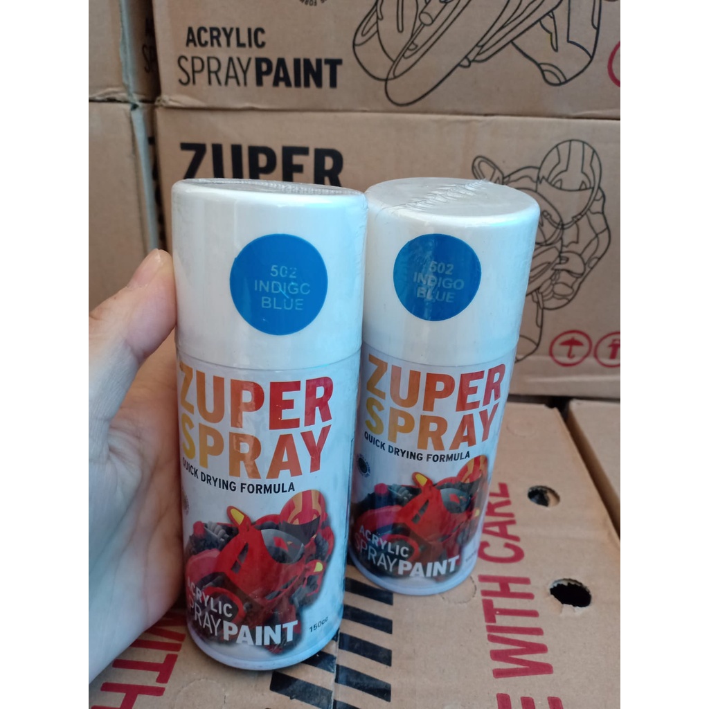 Zuper Spray Paint Pilok Pilox Warna Indigo Blue / Biru (P 502) 150cc/150ml