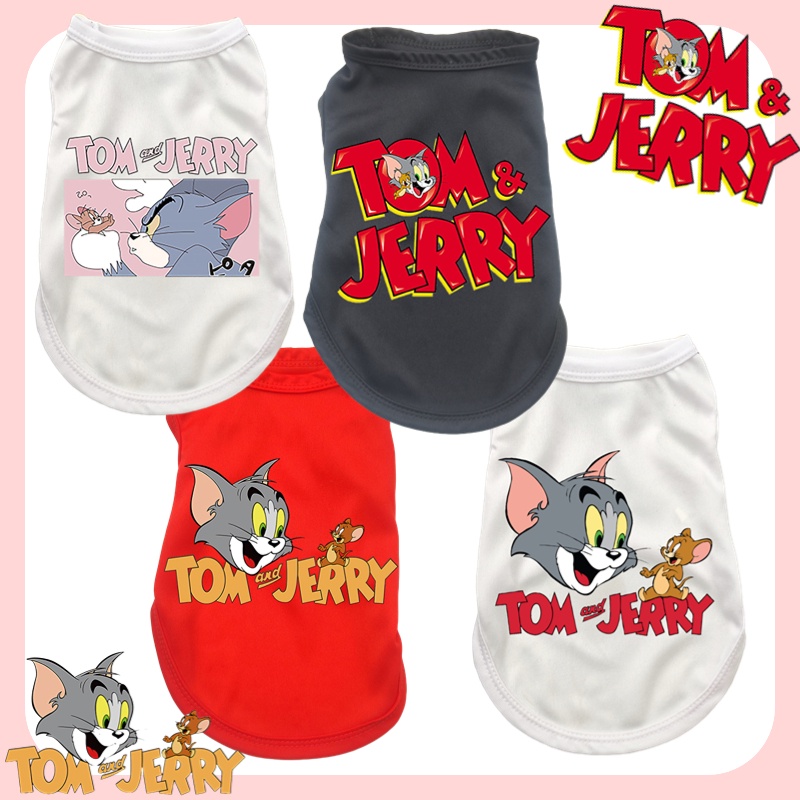 Rompi Anjing New Teddy Mini Medium Large Dog Cotton Tank Top Produk Pet Pakaian Tom &amp; Jerry Text