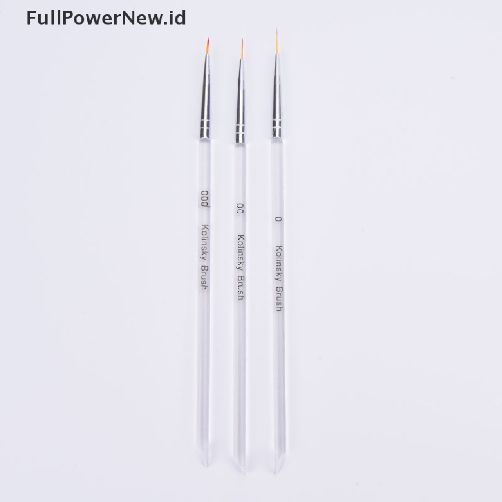 Power 3pcs Nail Art Menggambar Striping Liner Pen Brush DIY Paing Lines Set Manicure ID