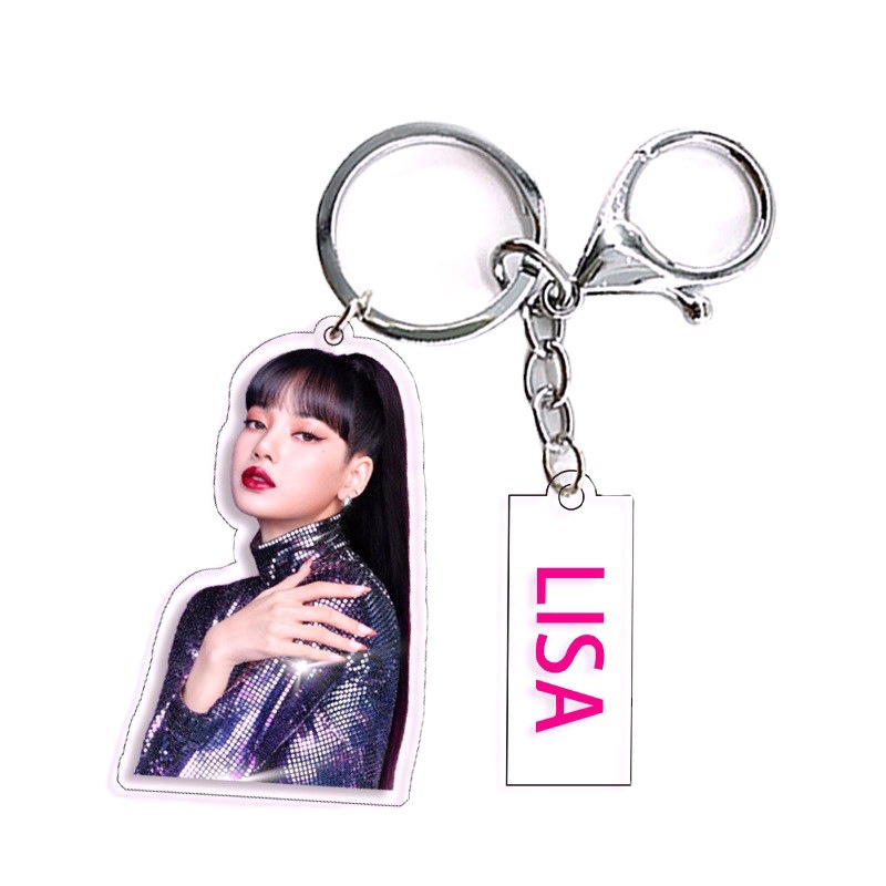 1pcs Korea Blackpink Gantungan Kunci Acrylic Mungil JINNIE JISOO LISA ROSE BP Karakter Liontin Untuk Festival Perempuan Dewasa Blackpink