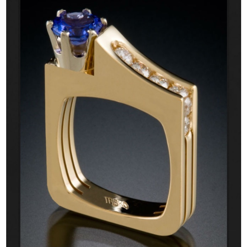 Goldkingdom Aksesoris Perhiasan Fashion Ready Stock Lapis Emas Zamrud Mutiara Cincin Modern Perempuan