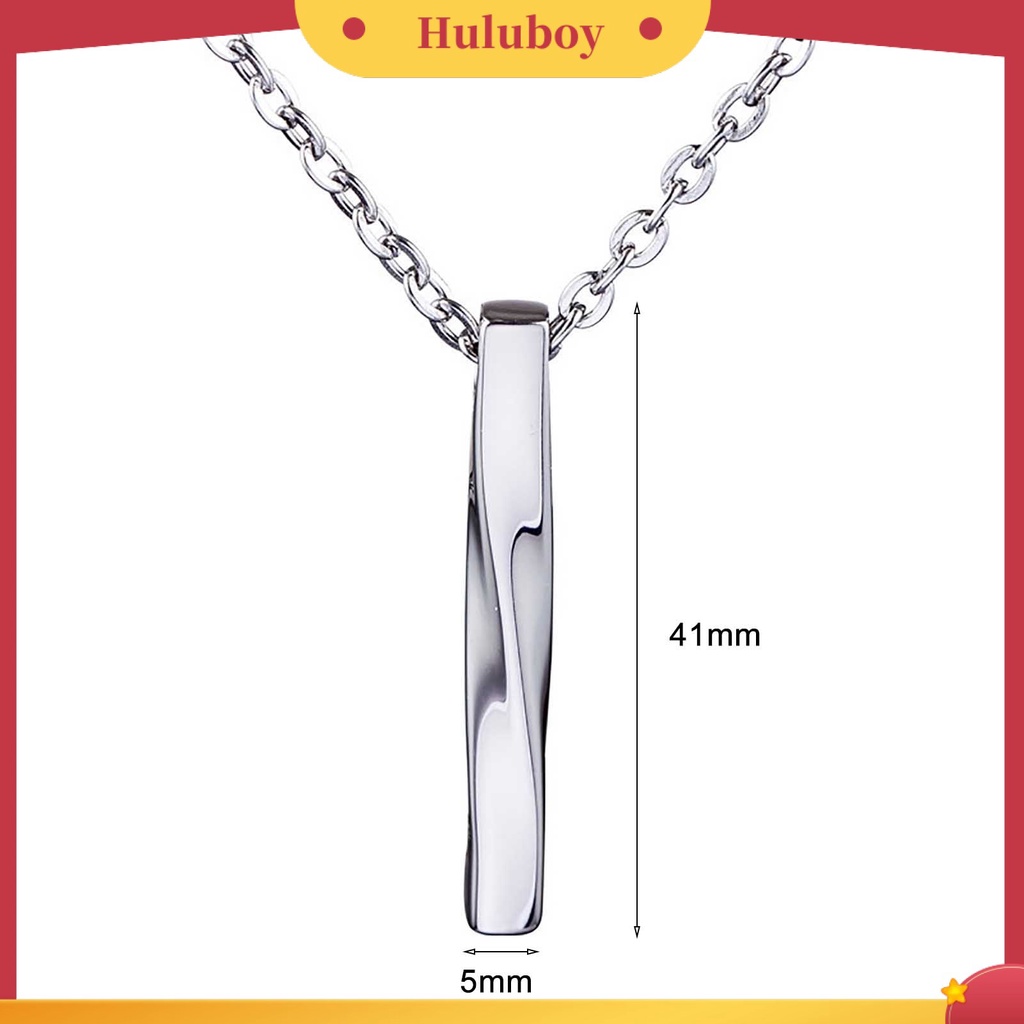 {Ready Stock} Kalung Pria Bentuk Persegi Panjang Spiral Perhiasan Liontin Pria Gaya Hip Hop Untuk Pakaian Sehari-Hari