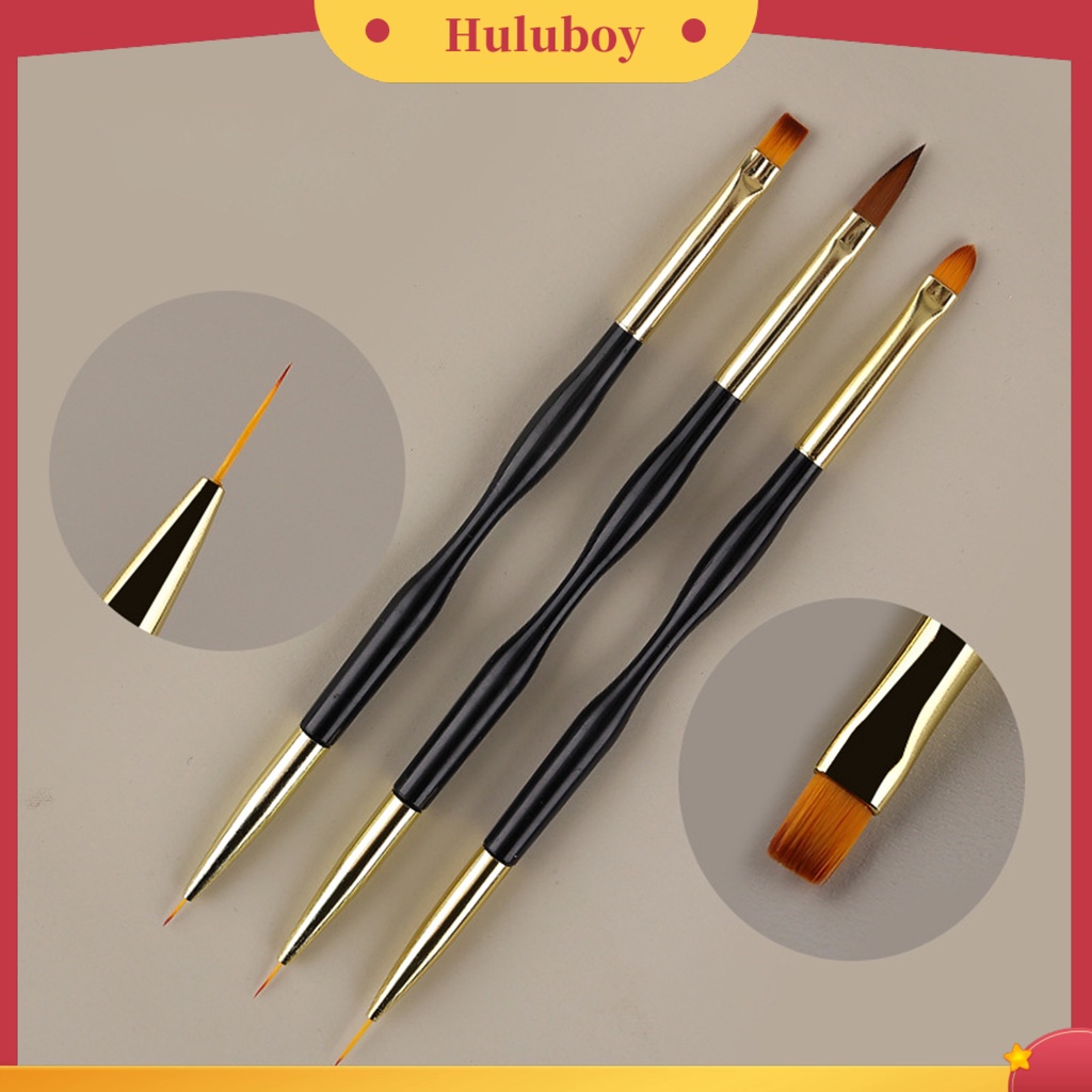 {In Stock} 3Pcs Sikat Kuku Multifungsi DIY Double Head 3D Tips Manicure Drawing Brush Untuk Salon Kuku