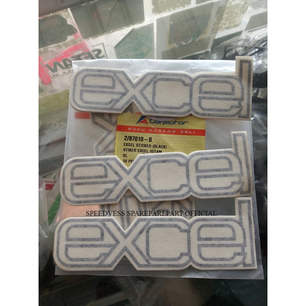 stiker tepong vespa excel warna hitam original danmotor