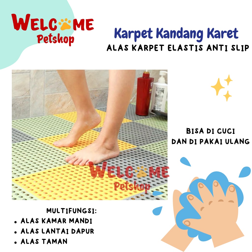 Karpet Alas Kandang Anjing Kucing Kelinci Anti Air Slip Plastik Karet