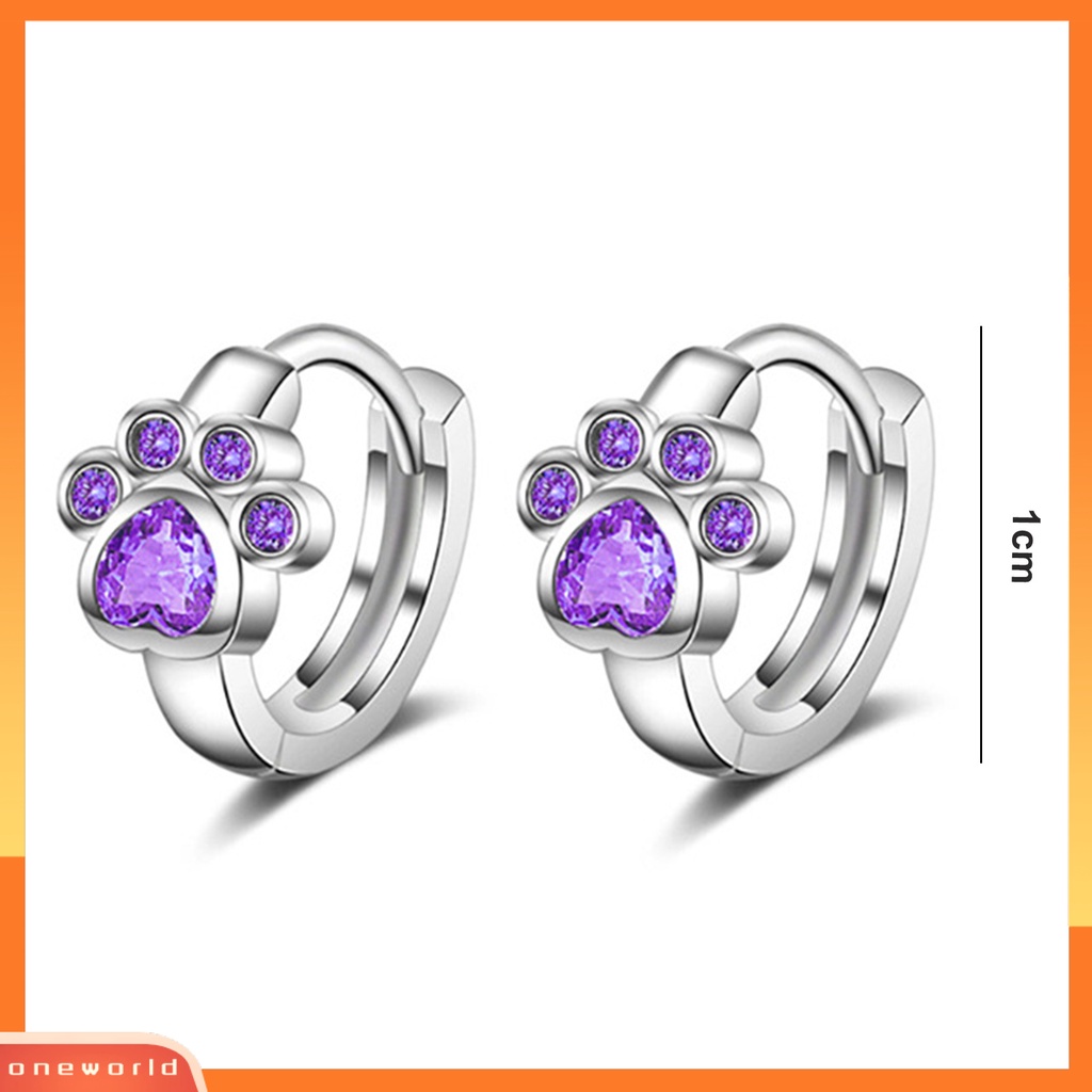 [OWR] 1pasang Anting Hoop Dainty Dipoles Kecil Lucu Berkilau Berlian Imitasi Cakar Kucing Huggie Earrings Fashion Perhiasan