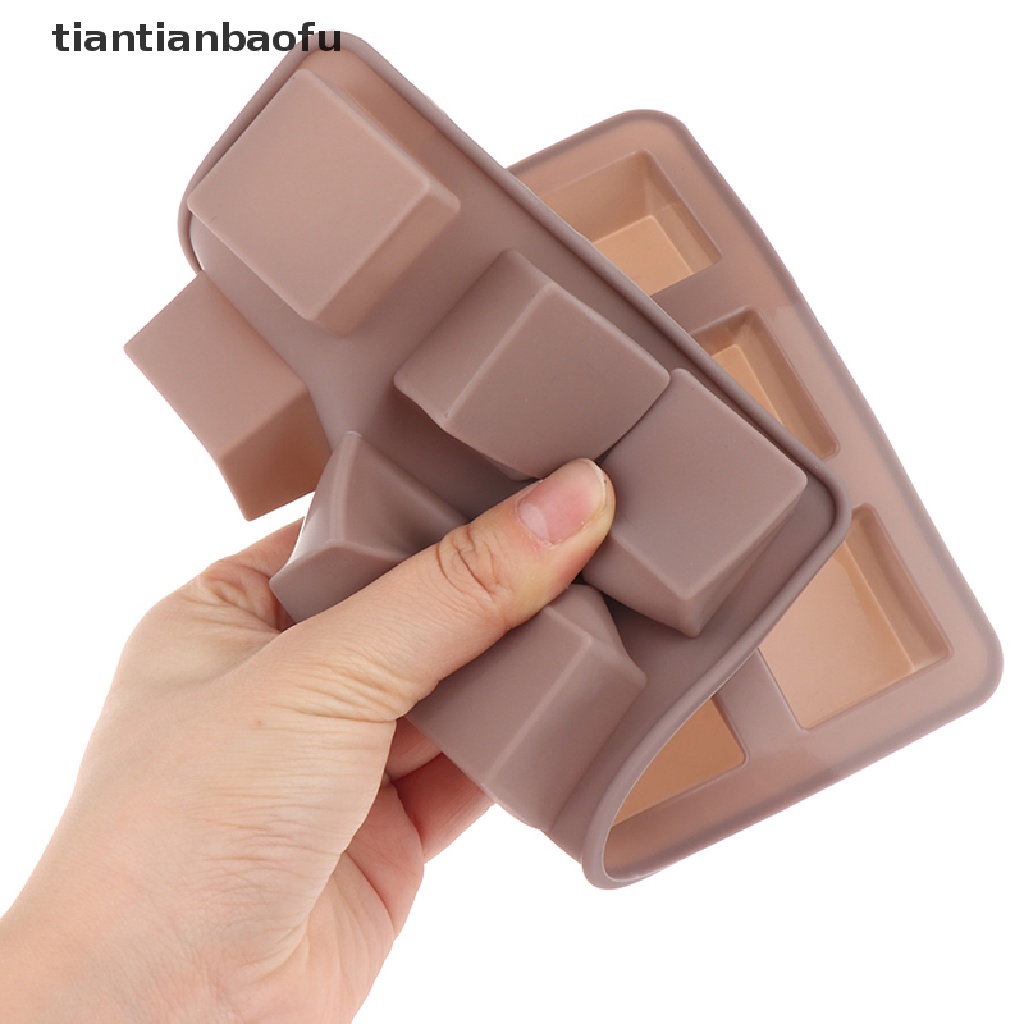[tiantianbaofu] Cetakan Silikon Persegi Epoxy DIY Kue Dekorasi Kue Puding Jelly Cetakan Coklat 12kotak Cetakan Silikon Butik
