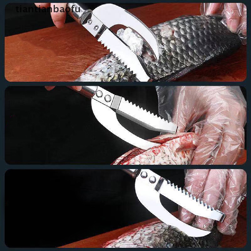 [tiantianbaofu] 2in1 Sikat Kulit Ikan Fast Remove Fish Scale Scraper Planer Tool Butik Ikan