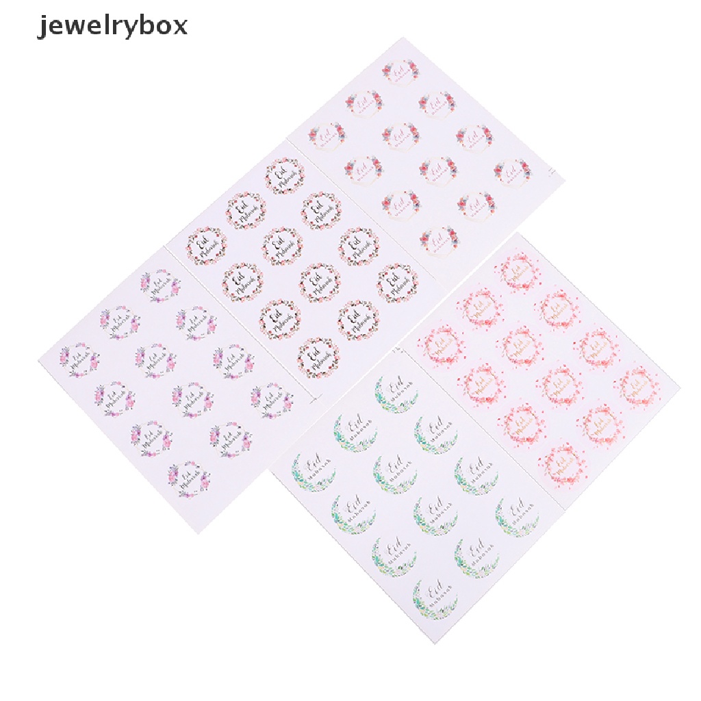 [jewelrybox] 60pcs Dekorasi Ramadhan Eid Mubarak Sticker Label Hadiah Gift Box Seal Stiker Butik