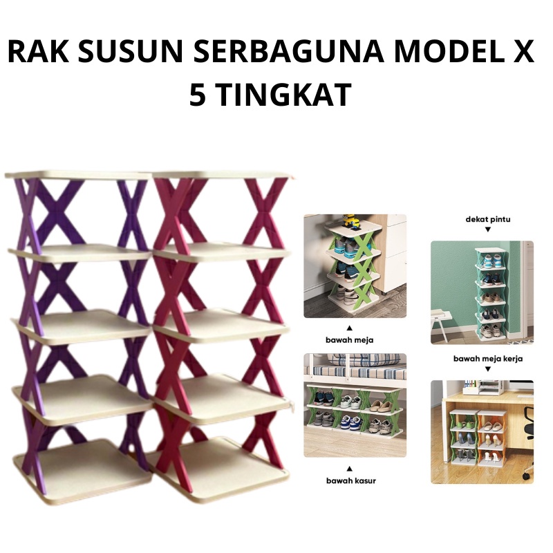 Rak Susun Serbaguna 5 Tingkat Model X / Rak Serbaguna Model X 5 Tingkat