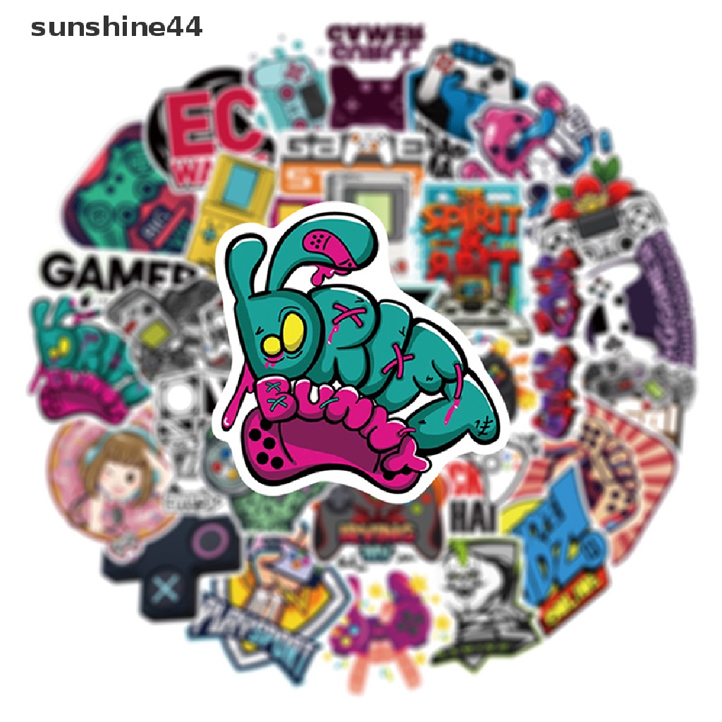 Sunshine 50pcs Keren Vintage Video Game Stiker Decal Skateboard Laptop Telepon Sepeda Mobil Lucu Tahan Air Stiker Mainan Anak ID