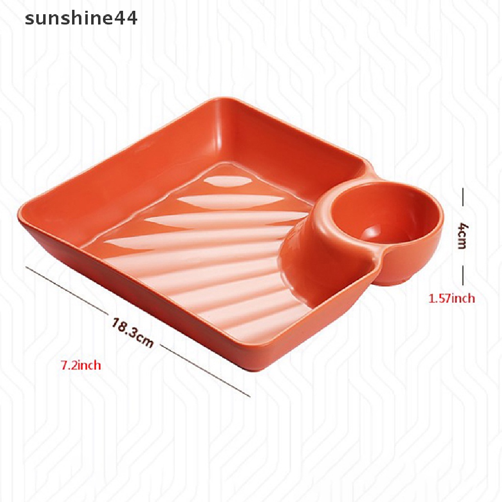 Sunshine Piring Pangsit Persegi Dengan gar Sauce Dish Space Snack Platter ID