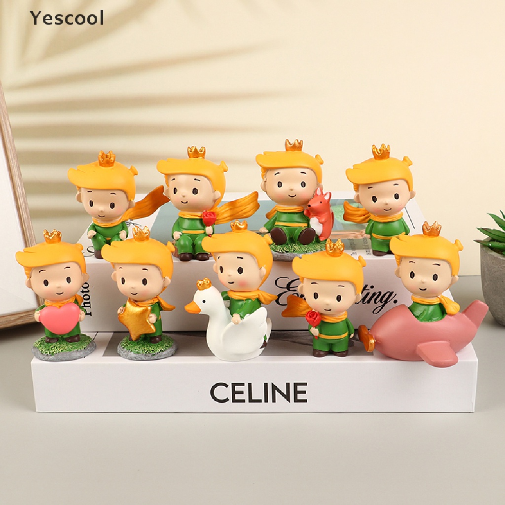 Yescool 1Pc Ornamen Dekorasi Rumah Desktop Pangeran Kecil Yang Lucu Kerajinan Resin Mobil Modern ID