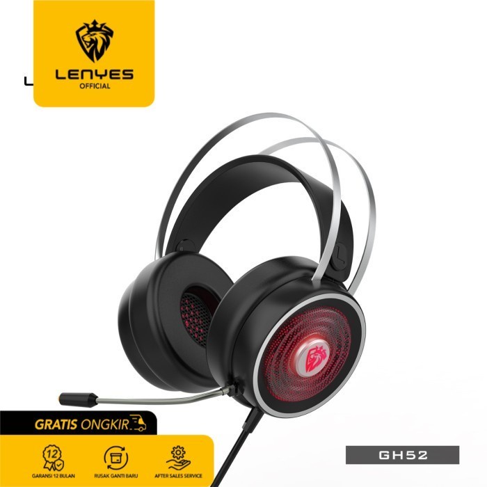 Lenyes GH52 Gaming Headset Headphones Deep Bass Sound Original earphone music musik gamer