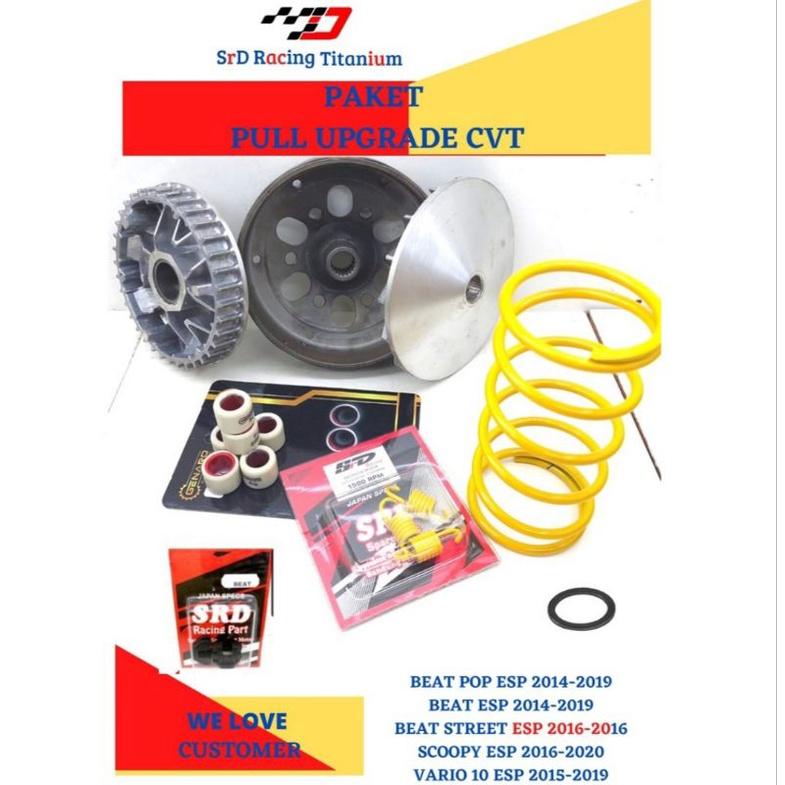 PAKET KIRIAN BEAT FI PAKET UPGRADE CVT SCOOPY ESP PULLEY MANGKOK KAMPAS GANDA PER CVT RACING FULL UP