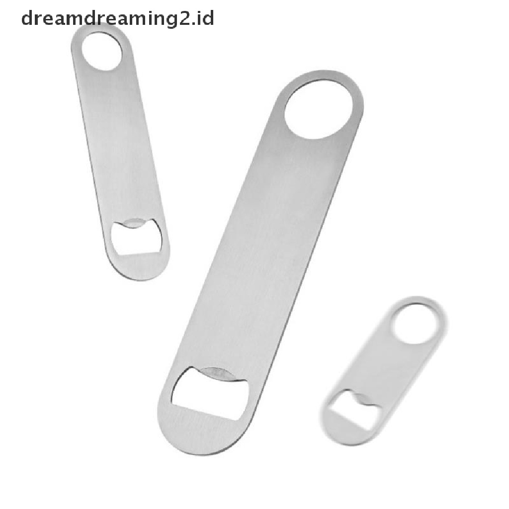 (hot) Pembuka Botol Bir Mini Tahan Lama Stainless Steel Flat Speed Bottle Cap Opener//