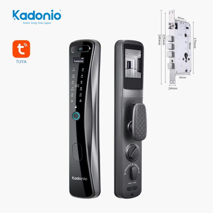 

Kadonio Smart Door automatic kunci digital dengan Kamera viewer - WIFI 818-Gold