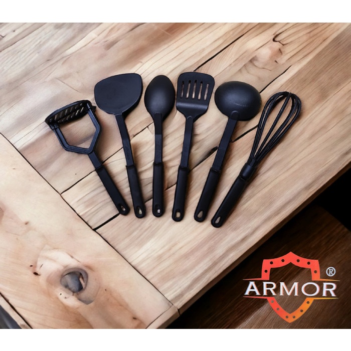 Spatula Sutil Utensil set isi 6 Dapur Silikon Nilon Tahan Panas Armor