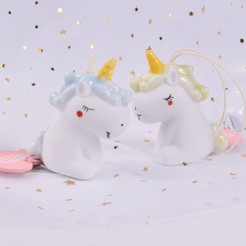 lonceng unicorn hati/Lonceng Lucu Keramik/ Lonceng Angin Liontin/lonceng untuk gadis imut