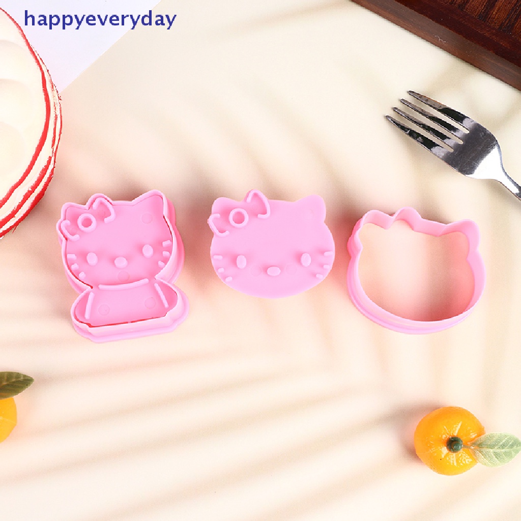 [happy] Kt Bentuk Kucing DIY Sandwich Mold Cutter Little Kitty Cat Shape Sandwich Mold Bread Cake Mold Maker Alat Dessert Sarapan Dapur Rumah [ID]