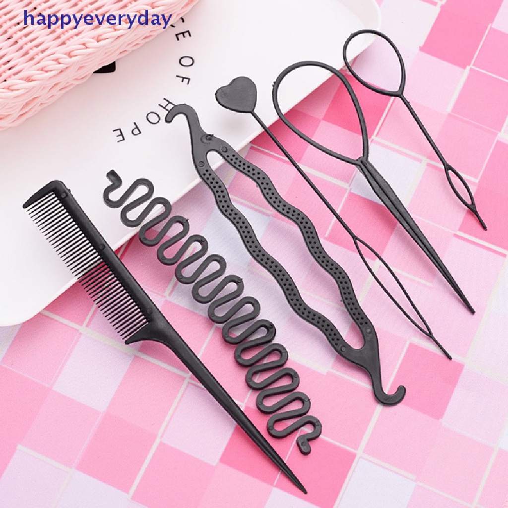 [happy] 6pcs/set Anak Pengeriting Rambut Kepang Pemeliharaan Spiral Twist Alat Styling Rambut [ID]