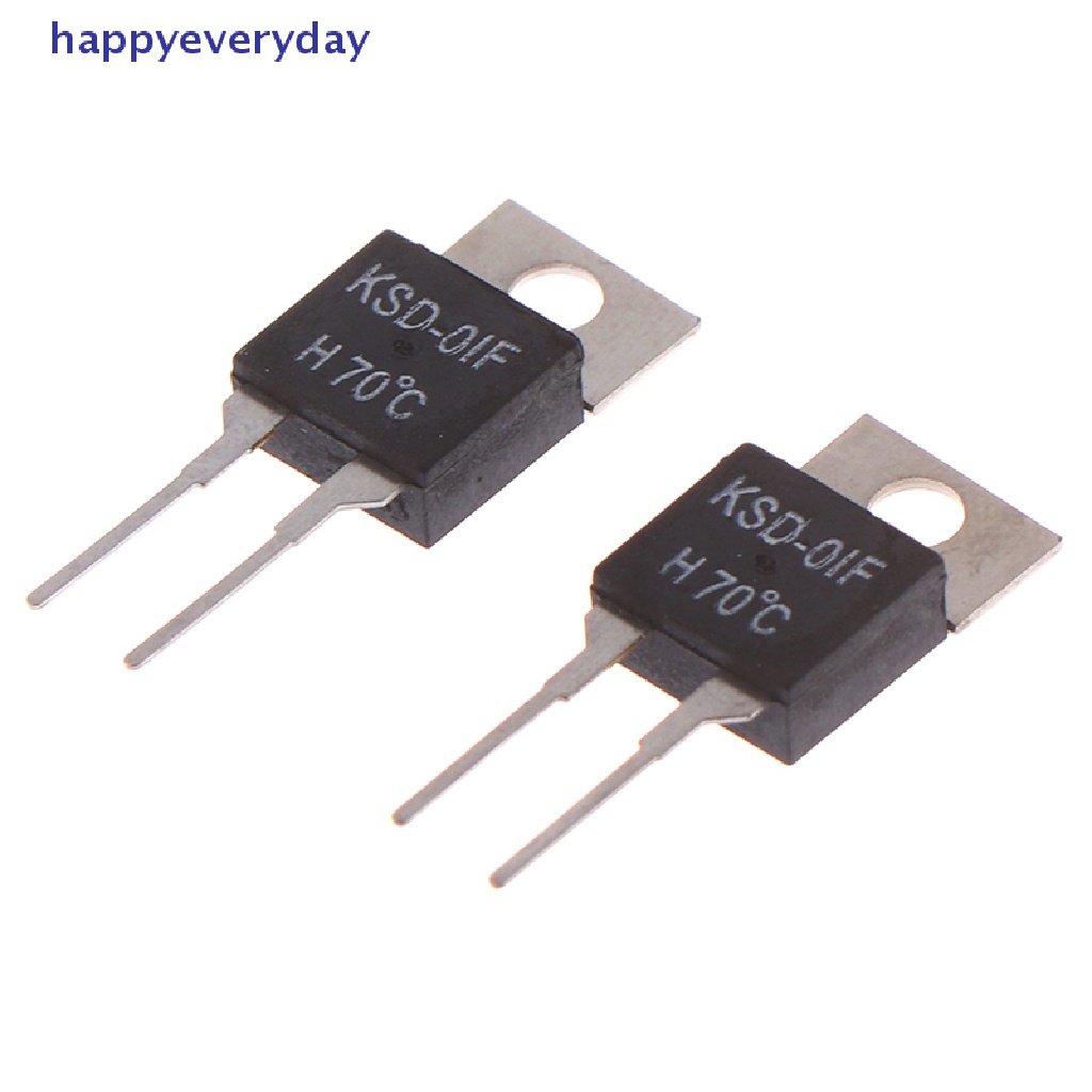 [happy] 2pcs Termostat Sensor Suhu Saklar Thermal Normal Terbuka KSD-01F 70degc [ID]