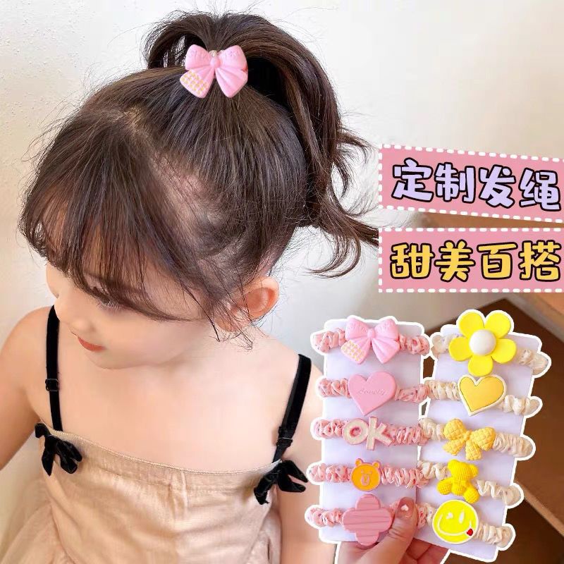 Ikat Rambut Karet Tebal Elastis Set 5 PCS Karakter Lucu Berkualitas Impor