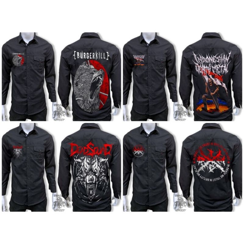 cod kemeja kemeja panjang,kemeja panjang band dead squad,kemeja pria,kemeja band metal,kemeja dead m